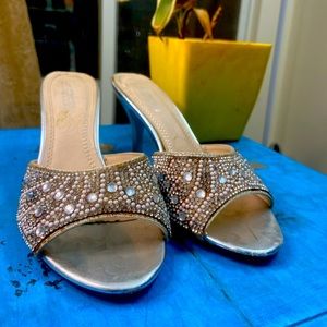 Bejewelled Slip on heels